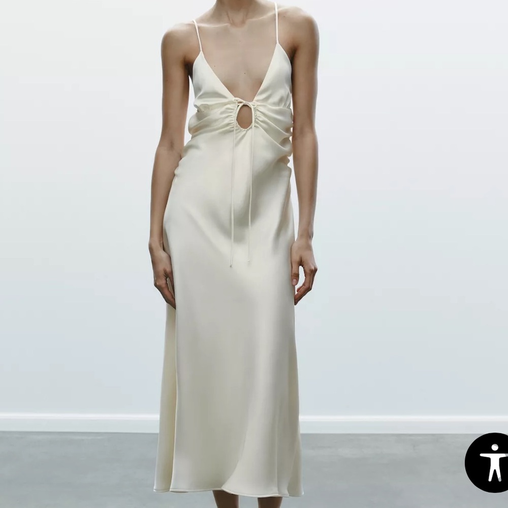 Satin Effect Cut-Out Dress